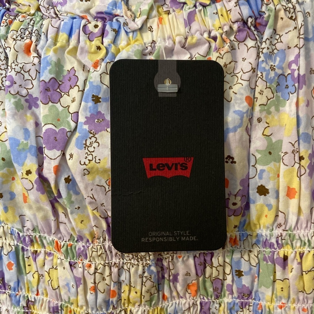 Levi Floral Smocked Dress Medium Brand New - Picture 4 of 12
